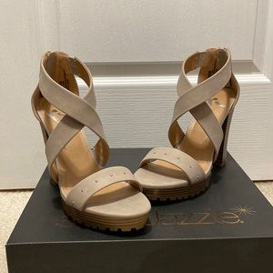 Beige heeled sandals